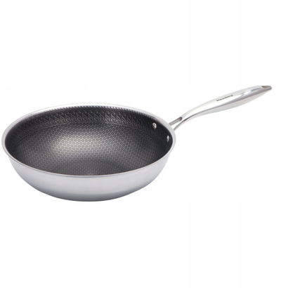 Tigan wok Klausberg KB-9024, 28cm, çelik inox, ngjyrë çeliku