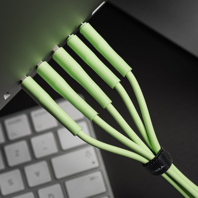 Kabllo USB Forcell F-ENERGY C342, USB A me USB C, 1m, 66W, jeshile