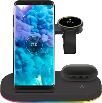 Stacion karikimi wireless Yenkee YAC 5300, 3 në 1, 15W, i zi