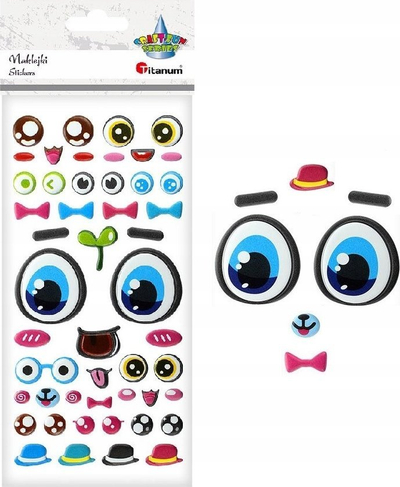 Ngjitësa dekorativë Titanum Convex Stickers Eyes, sy 3D, për projekte DIY, me ngjyra nga të gjitha