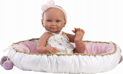 Kukull Llorens Nica Vinyl Baby Doll, 40 cm, me playpen