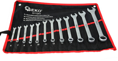 Сет комбинирани клучеви GEKO G11241, 12 парчиња, 6-22mm, CrV