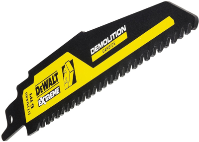 Нож за реципрочна пила DeWALT DT20440-QZ, карбиден за дрво со клинци, 6 TPI, жолт