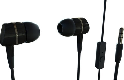 Kufje in ear Vivanco 38009, me mikrofon, 3.5 mm, të zeza