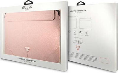 Futrollë tableti Guess Sleeve GUCS14PSATLP, 13-14", lëkurë Saffiano, rozë