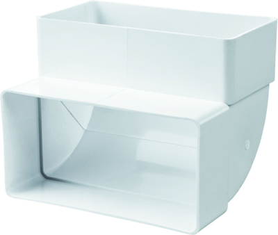 Bërryl ventiluese vertikal 90°, 110x55 mm, plastik, i bardhë