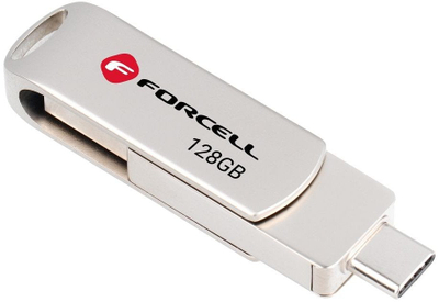 USB flash Forcell F-Data Metal Duo, 128GB, USB 3.2 Gen 1, argjendtë