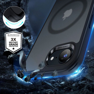 Маска за телефон ESR Classic Hybrid HaloLock, за iPhone 16e, MagSafe, црна