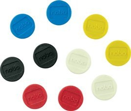 Magnete për tabela Nobo, 13 mm, set me ngjyra të përziera