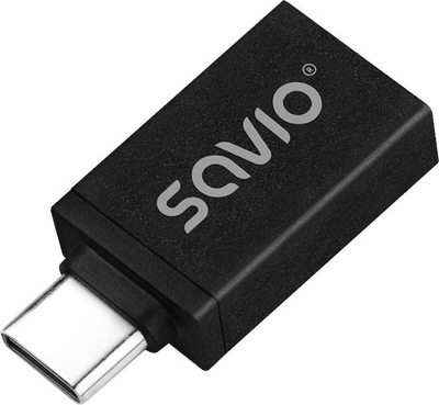 Adapter USB Savio AK-80, USB-A 3.1 në USB-C 3.1, OTG, i zi