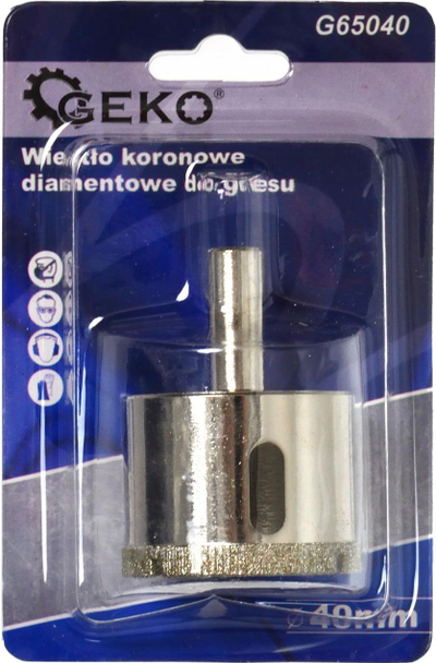 Freza bërthamore diamanti GEKO, 40 mm, për gur qeramik dhe pllaka, metalike