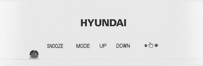 Ora me alarm Hyundai AC 331, ekran LED 36mm, matje temperature dhe lagështie, e bardhë