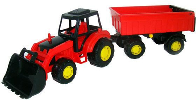 Traktor me rimorkio dhe ekskavator për fëmijë Wader, i kuq