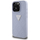 Mbrojtëse telefoni Guess Metal Logo, për iPhone 16 Pro, TPU me lëkurë eco, blu e çelët