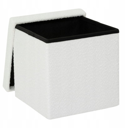 Puf palosës Mix n Modul White Curly, 31x31 cm, kuti ruajtjeje, i bardhë