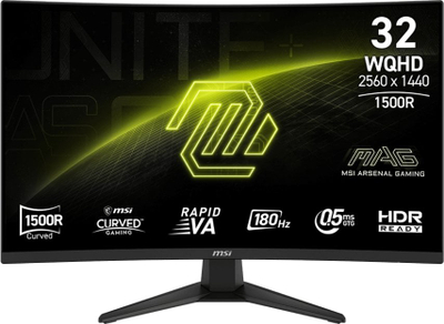 Monitor i lakuar MSI MAG 321CQF E18, 31.5", WQHD, 180Hz, i zi