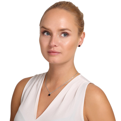 JwL Luxury Pearls Ѓердан со Вистински Црн Бисер JL0836
