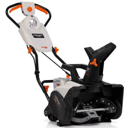 Чистач на снег Daewoo 40V, 46 cm, фрлање до 10 m, портокалов