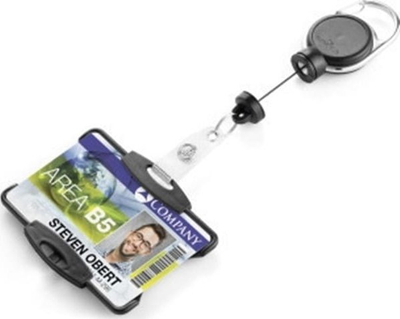 Држач за картичка Durable ID Card Holder Reel Extra Strong, 1 картичка, врвка 60 см, црн