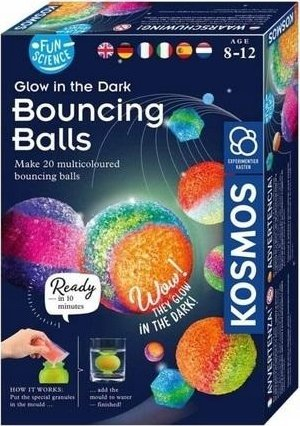 Експериментален сет Fun Science Bouncing Balls, скокачки топчиња, топче што свети во темнина, многубојно