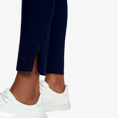 Pantallona golf për goca J.Lindeberg Bingham High Stretch Ankle, material elastik, prerje deri te kyçi, blu t’errta
