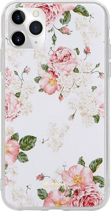 Mbajtëse telefoni Crong Flower Case për iPhone 11 Pro, motiv lulesh, e tejdukshme