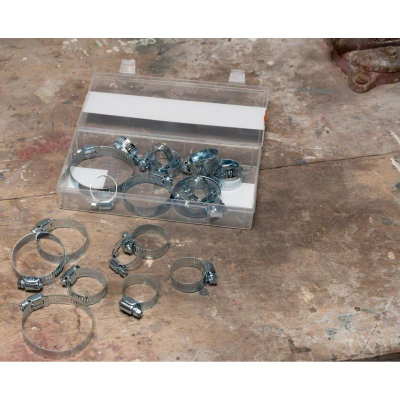 Set kapëse zorrësh Black+Decker Hose Clamps, 20 copë, metalike, ngjyrë argjendtë