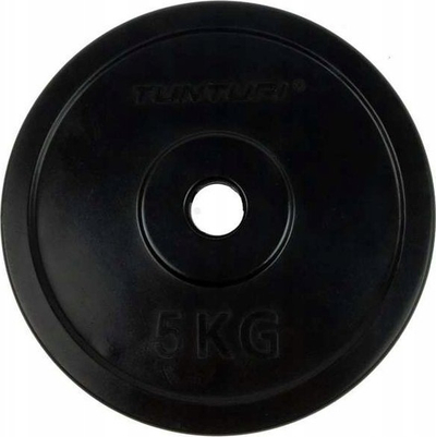 Disk peshe Tunturi me gomë, 5 kg, vrimë 30 mm, i zi