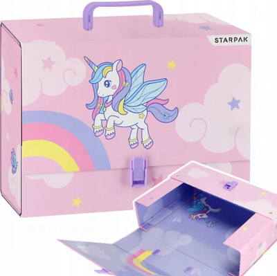 Dosje me dorezë STARPAK Unicorn A4, karton i trashë, shumëngjyrëshe