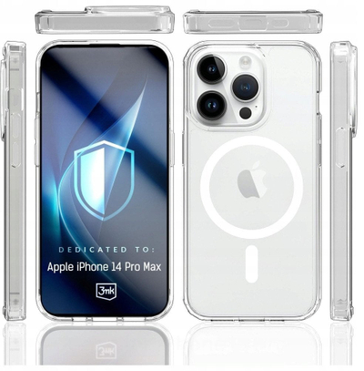 Kapak telefoni 3MK Armor MagCase për iPhone 14 Pro Max, i pajtueshëm me MagSafe, transparent