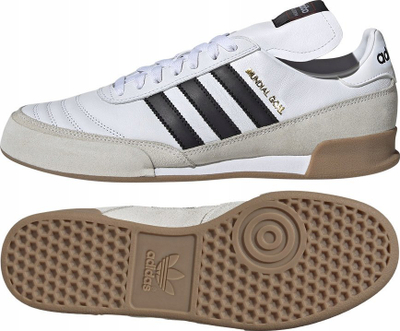 Këpucë futsalli Adidas Mundial Goal IN M ID4047, lëkurë, shollë non marking, të bardha
