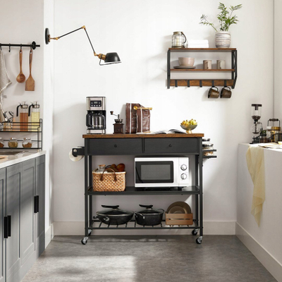 Kitchen island Oskar kki003b01, 119x45x91 cm, rustic, i zi me kafe