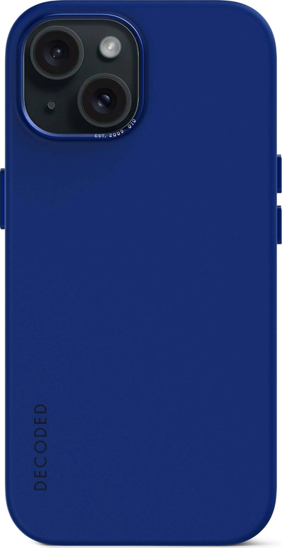 Mbrojtëse telefoni Decoded Silicone Backcover, për iPhone 15 Plus, MagSafe, blu Galactic