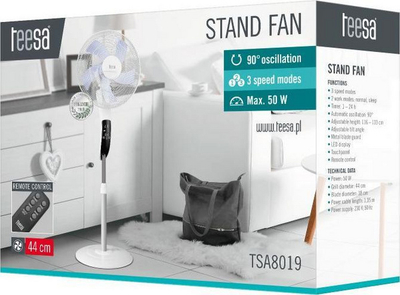 Ventilator freskues Teesa TSA8019, i bardhë