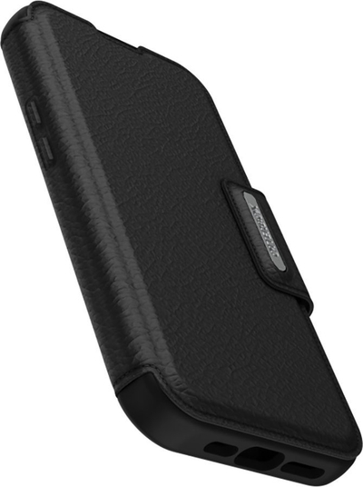 Mbrojtëse telefoni OtterBox Strada Folio për iPhone 15 Pro, me MagSafe, lëkurë, e zezë