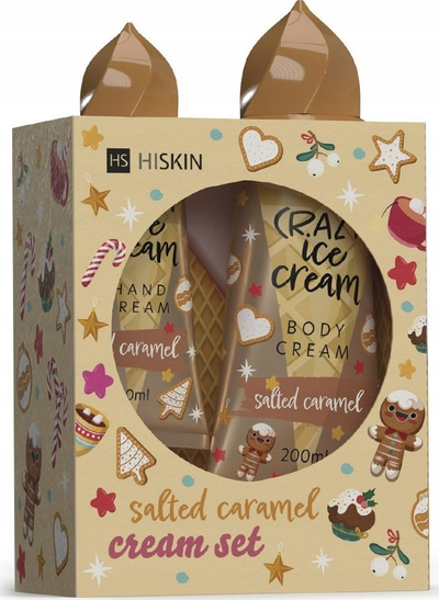 Set krem trupi dhe duarsh HISKIN XMASS Salted Caramel, 200ml, 60ml