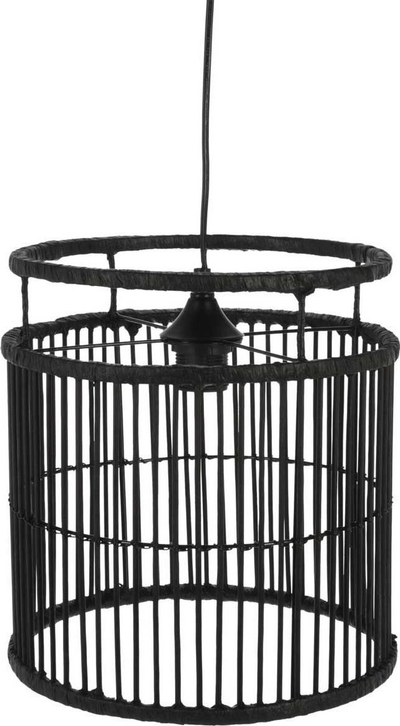 Lampë varse tavani H&amp;S Decoration Bamboo LOFT, 28cm, fasung E27, e zezë
