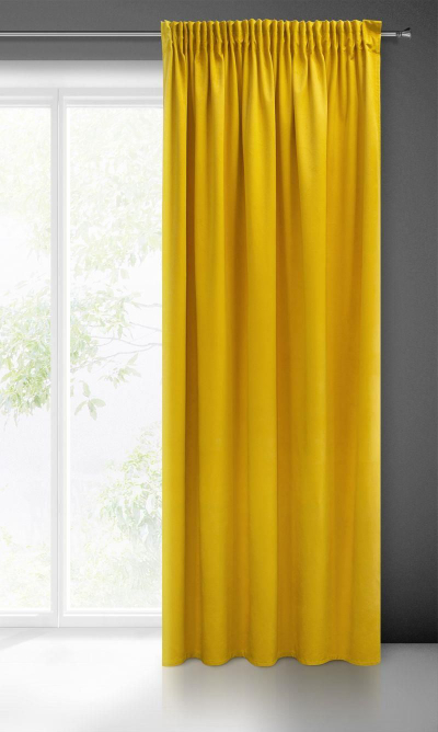 Perde kadife Eurofirany Pierre Cardin Velvet, 140 x 270 cm, ngjyrë mustardë