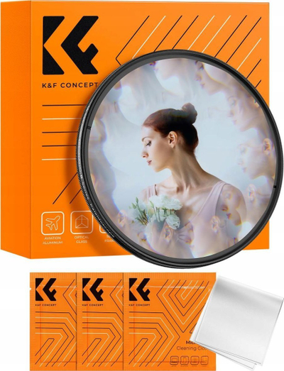 Filtër fotografik K&amp;F Concept Kaleidoscope, 58mm, me 3 lecka për pastrim