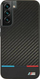 Mbrojtëse telefoni BMW Carbon Tricolor për Samsung Galaxy S22 Plus, efekt karboni, e zezë