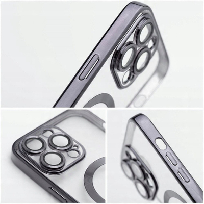 Maskë telefoni Electro Mag Cover MagSafe, për iPhone 16e, transparente, argjendtë