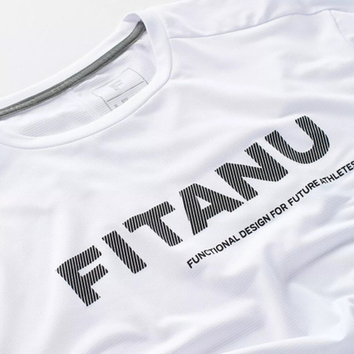 Bluzë sportive Fitanu Flan për burra, me tharje të shpejtë, e bardhë
