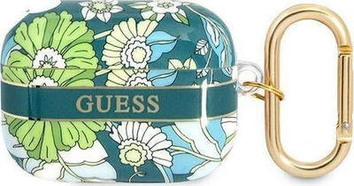 Mbulesë mbrojtëse Guess Flower Strap Collection për AirPods Pro, TPU, jeshile