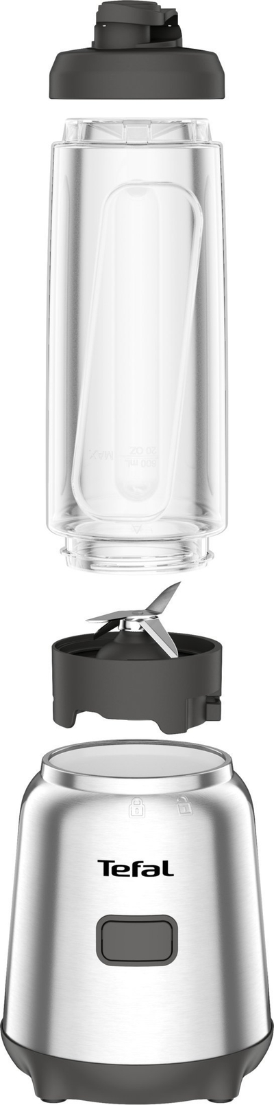 Blender tavoline Tefal BL15FD30 Mix &amp; Move, 300W, shishe me vete 0.6L, gri