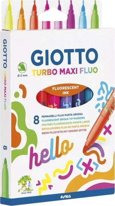 Set markerë Giotto Maxi Fluo, 6x set, multikolor