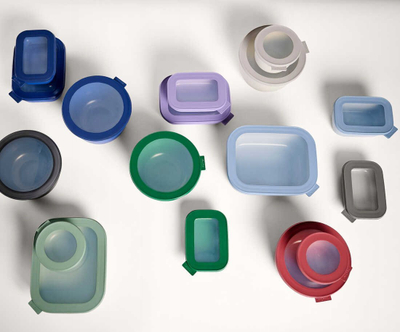 Enë ruajtëse Mepal Cirqula Round, plastike, me kapak, blu