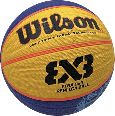 Top basketbolli Wilson FIBA 3X3 Replica, madhësi zyrtare, lëkurë sintetike
