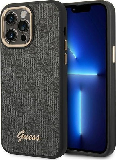 Mbulesë telefoni Guess për iPhone 14 Pro Max, PC TPU, kornizë metalike kamere, e zezë