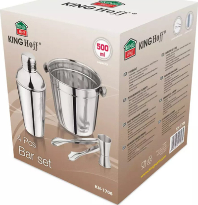Set shaker Kinghoff KH 1706, 4 pjesë, gotë matëse, çelik inox