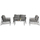 Set dhomë ndenjjeje outdoor Deandra HM6507.01, 4 ulëse, metal me jastëkë, gri